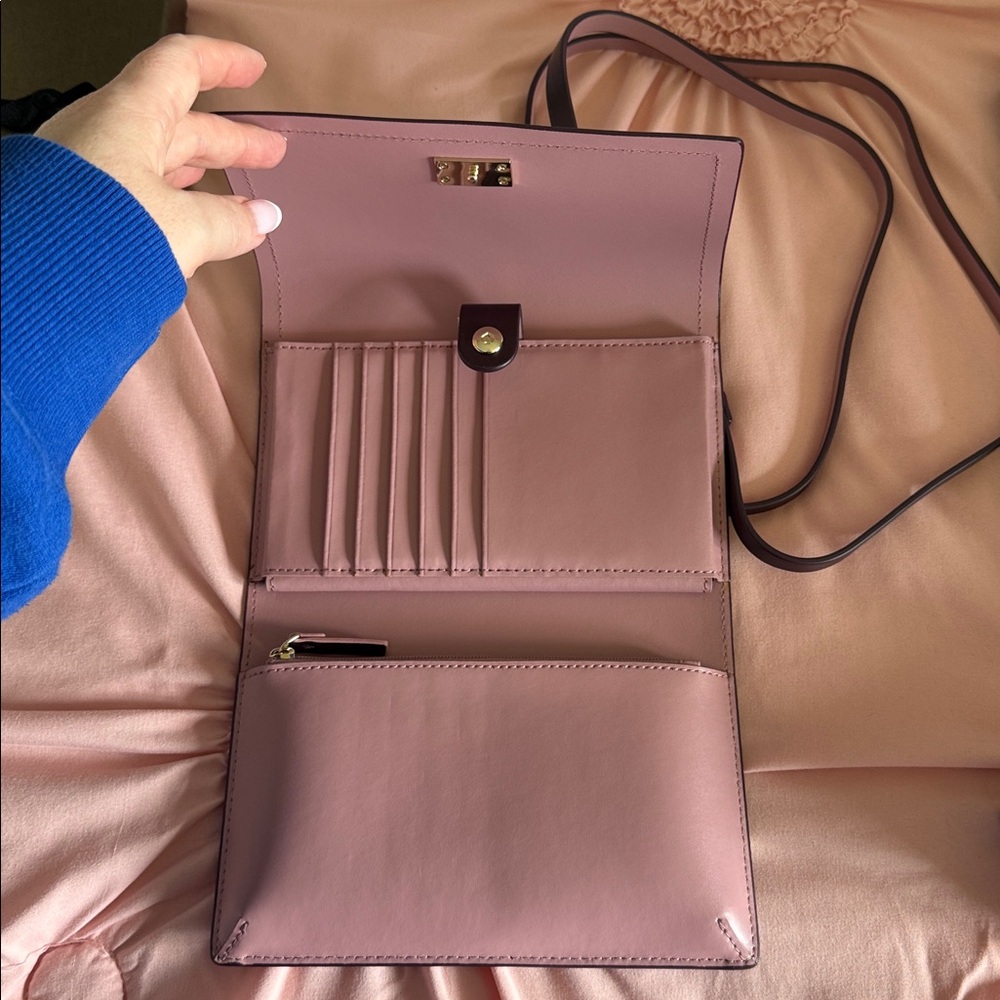 kate spade Plum Leather Crossbody with Gold Plaque - Picture 2 of 5